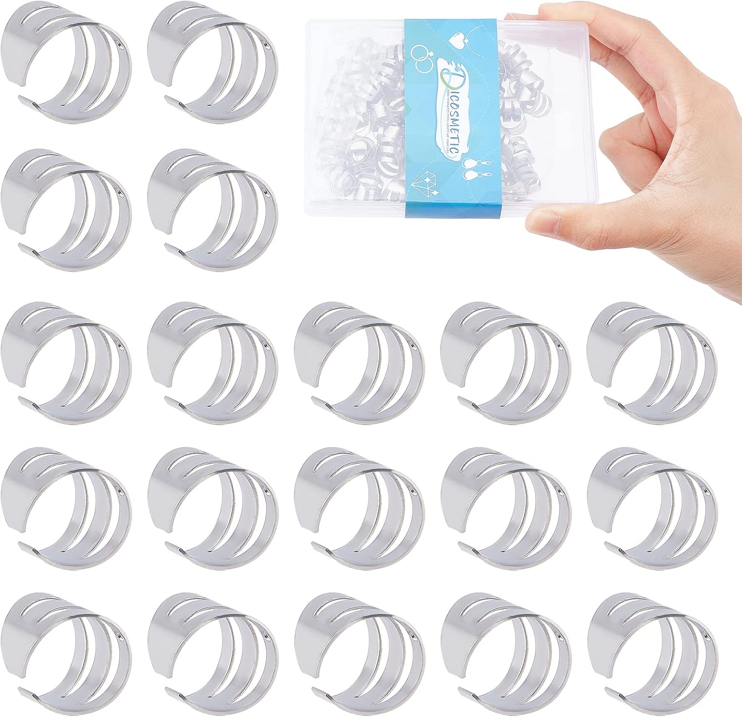 DICOSMETIC 100Pcs Ear Cuff Clip on Earrings No Piercing Ear