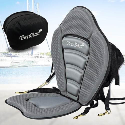 Universal Deluxe Kayak Seat Cushion with Storage Bag for Kayak | Padded Boat,SUP,Canoe,Fishing Boat,Seats with 4 Adjustable Straps