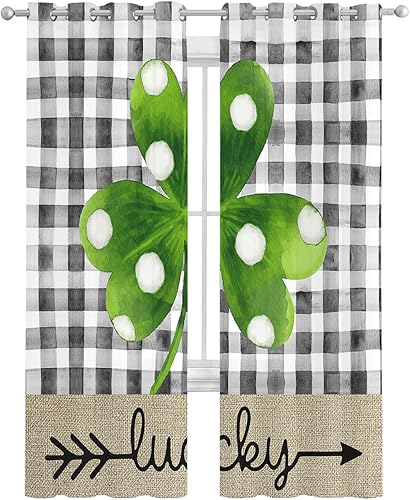Miniatura 2 de Cortinas traslúcidas para el Día de San Patricio de 84 pulgadas de largo, juego de 2 paneles de cortinas para cocina, dormitorio, sala de estar,