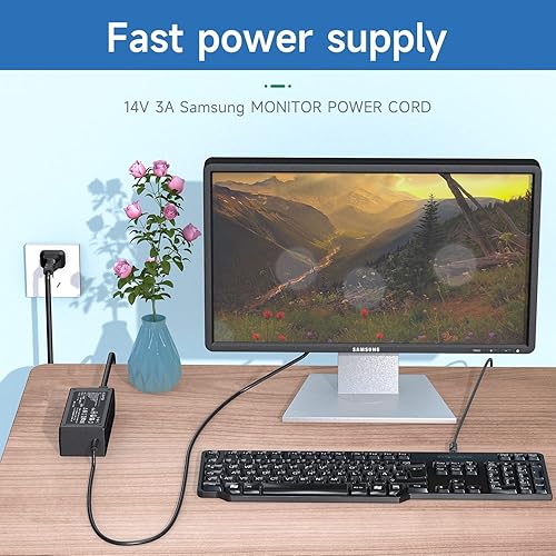 Miniatura 4 de Cable de fuente de alimentación adaptador de 14 V CACC para Samsung-Monitor SyncMaster S22C300H P2770 SA350 UE590 S27D360H UN22F5000AF S27B350H