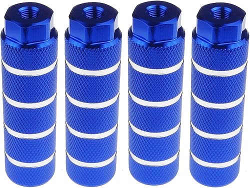 Vista 13 de 2 pares de reposapiés de aleación de aluminio para bicicleta de montaña, clavijas de acrobacias traseras, compatibles con ejes de 3/8 pulgadas Negro