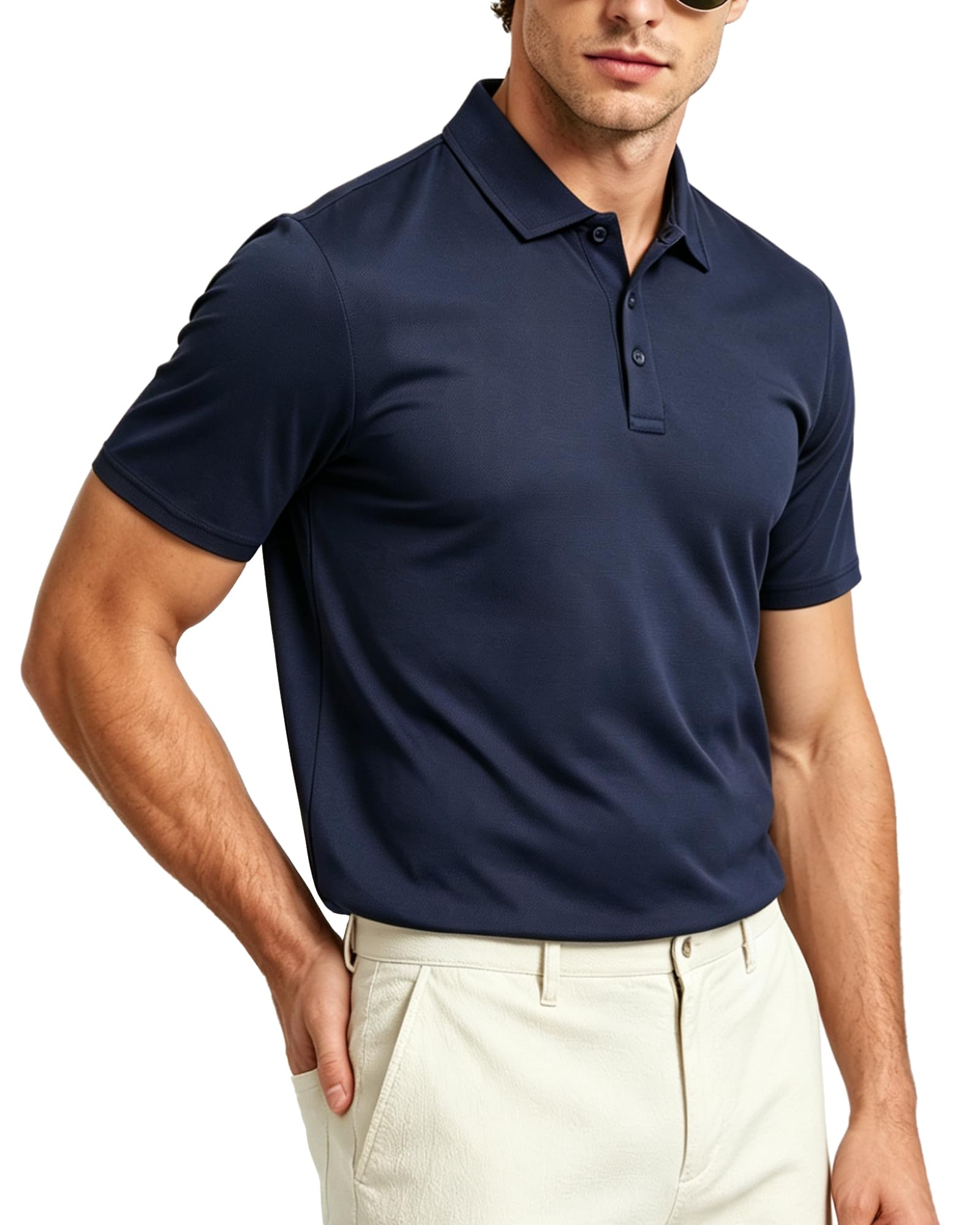 Tansozer Poloshirt Herren Sport Atmungsaktiv Funktion Kurzarm Schnelltrocknend