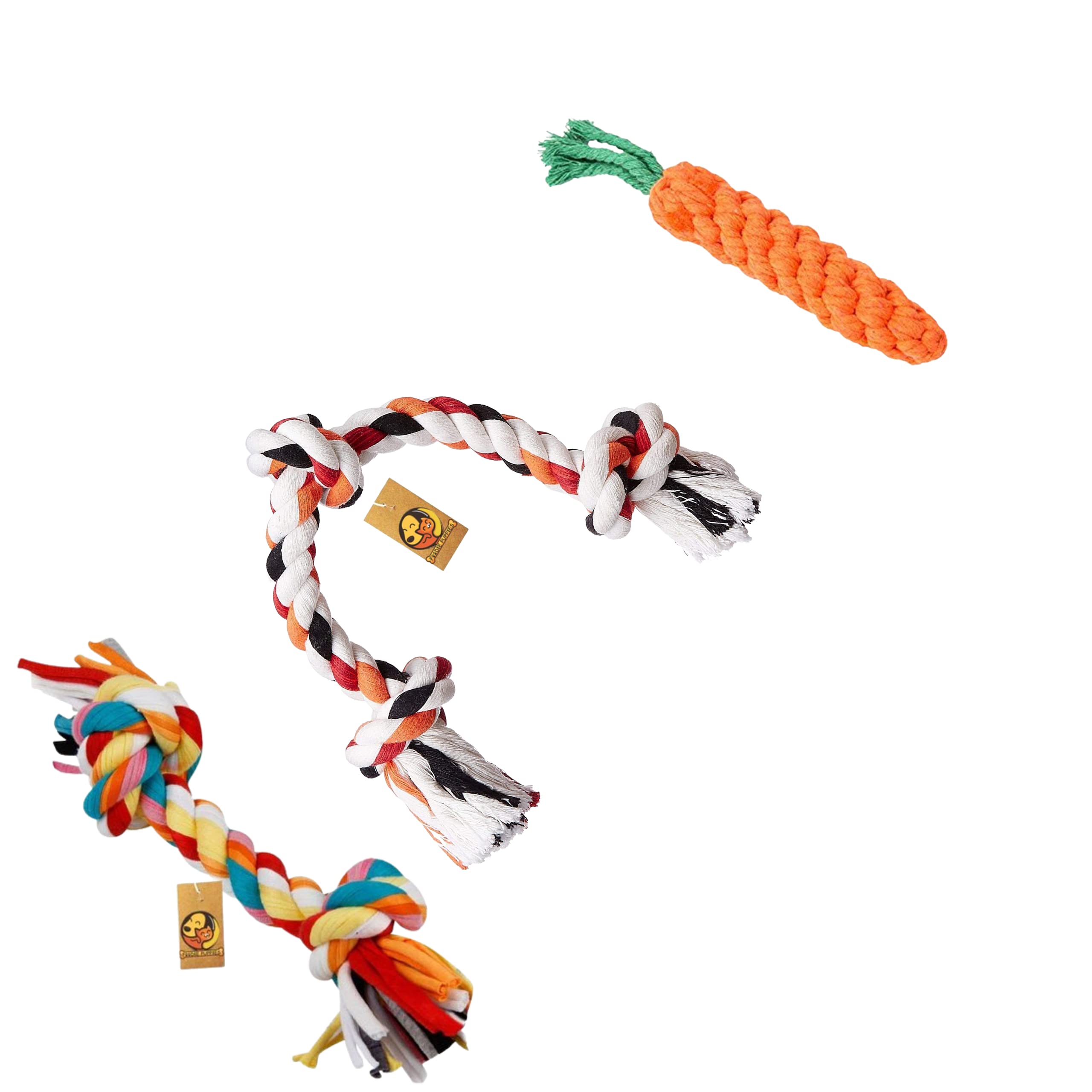 See full amazon price history chart for Foodie Puppies Durable Cotton Rope Chew Toy (3 in 1 Combo) | Chewing, Playing, Teething and Training for Small to Medium Size Dogs and Puppies (2Knot + 3Knot + Carrot Rope) Foodie Puppies Durable Cotton Rope Chew Toy (3 in 1 Combo) | Chewing, Playing, Teething and Training for Small to Medium Size Dogs and Puppies (2Knot + 3Knot + Carrot Rope) (B092VJ1FTT) Amazon Price History, Amazon Price Tracker