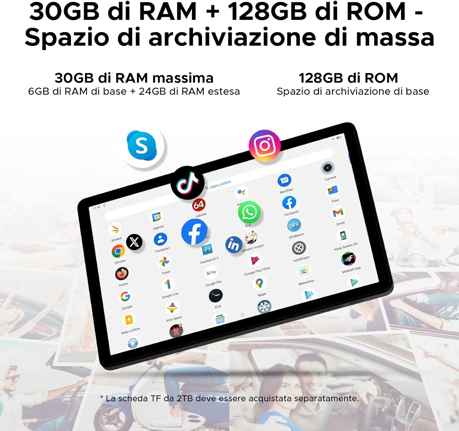 DOOGEE Tab A9 PRO+ Android 16 Tablets con Tastiera e Penna, Tablet 11 Pollici, 30GB RAM+128GB ROM/TF 2TB, 8580mAh 5G WiFi, Octa-Core PC,Gemini AI/Widevine L1/13MP/GPS/OTG/Doppi altoparlanti/3.5mm Jack