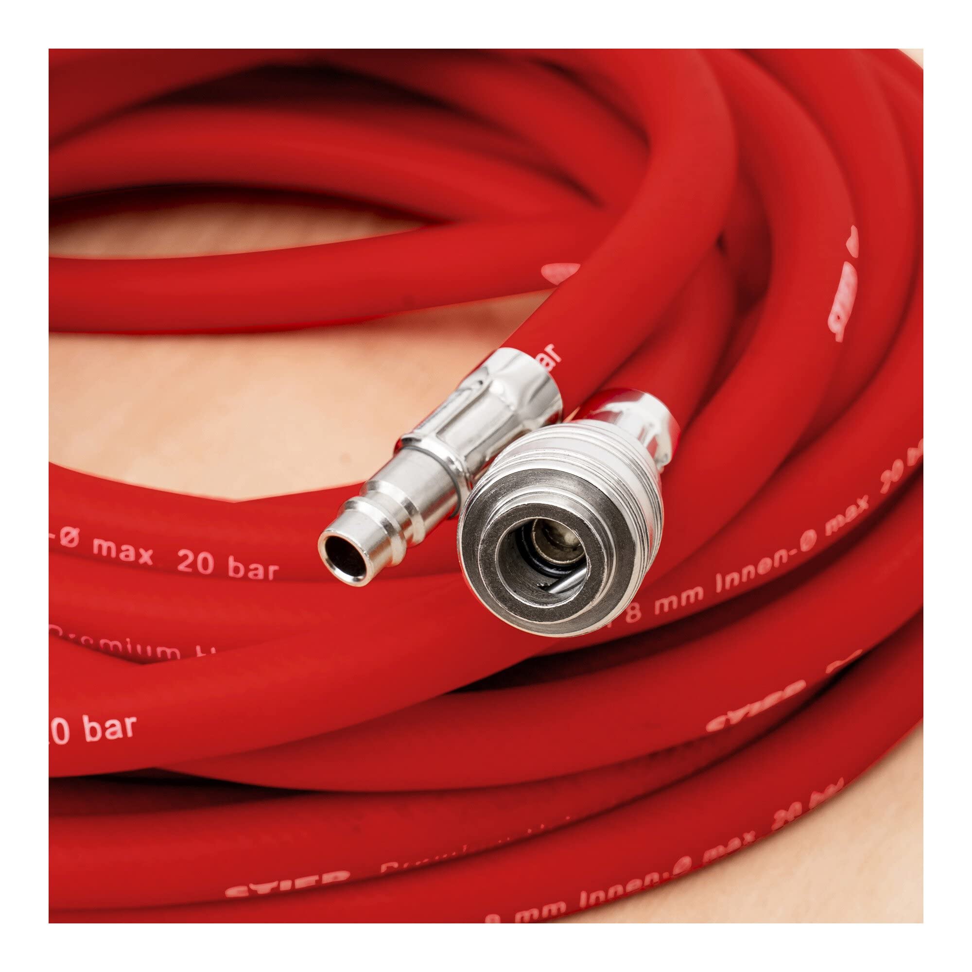 STIER manguera neumática para aire comprimido SSDL-10/10, 10 m de longitud, con diámetro interior de 10 mm, diámetro exterior de 15,5 mm, presión de trabajo de 20 bar, compatible con los compresores