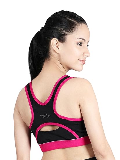DChica Racerback Sports Bra for Girls (Pack of 1) Flat Padding and Nipple Coverage Wire-Free Activewear for Girl & Women, High Support, Criss-Cross Back Sport Bras for Cardio, Zumba and Yoga