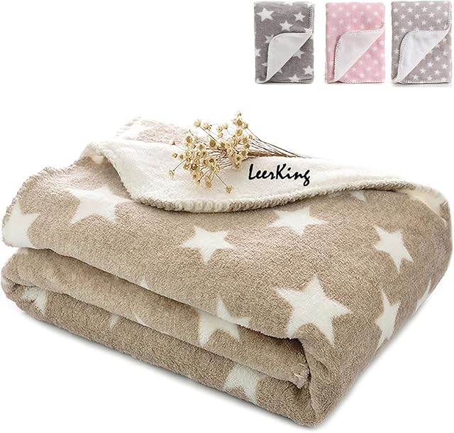 LeerKing Dog Blanket Double Fluffy Fleece Pet Blankets Washable Warm Soft for Cats Dogs Mat Bed, 30 x 40inches
