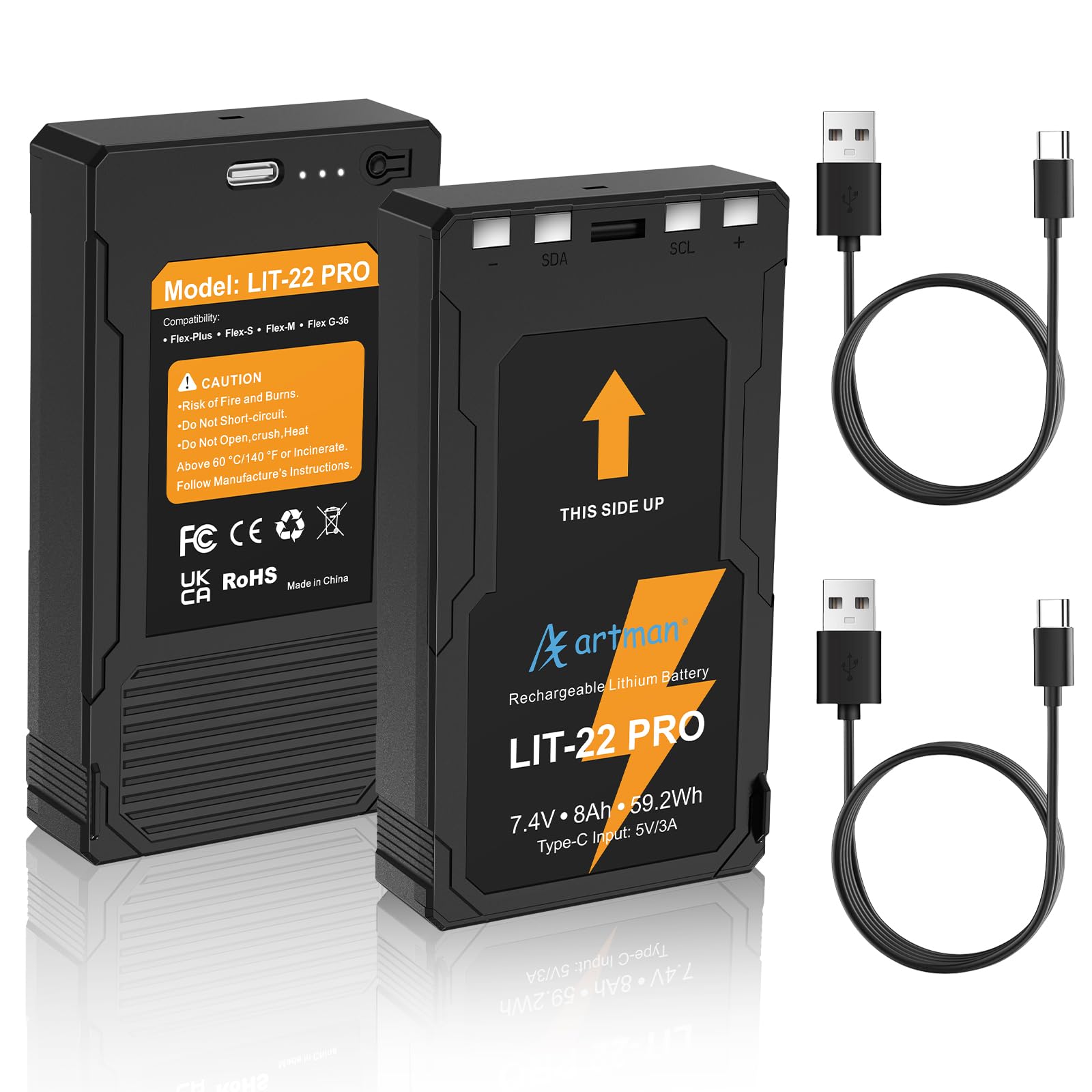 A Artman 2 Pack 8000mAh Battery Compatible with Flex Trail Camera