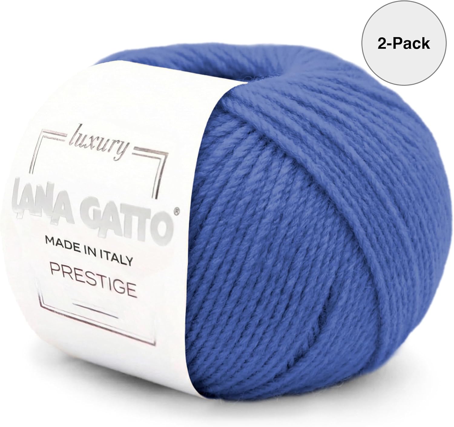 2-Pack 100% Cashmere Yarn for Knitting and Crochet, Lana Gatto Luxury Prestige Line, 50 gr. 150 mt, 1.8 oz 164 yds (Blue - 13993, 2)