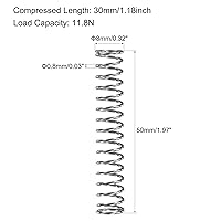 Vista 3 de uxcell Resorte de compresión, acero inoxidable 304, 0.315 pulgadas de diámetro exterior, tamaño de cable de 0.031 in, longitud comprimida de 1.181