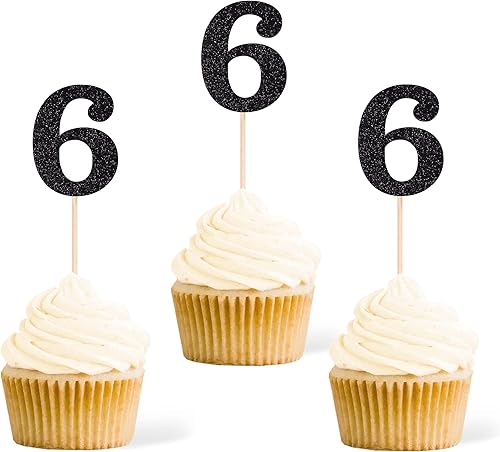 Miniatura 5 de Gexolenu 24 piezas doradas de doble cara para cupcakes de 5 cumpleaños, decoración con purpurina para tartas de cinco años, decoraciones de fiesta