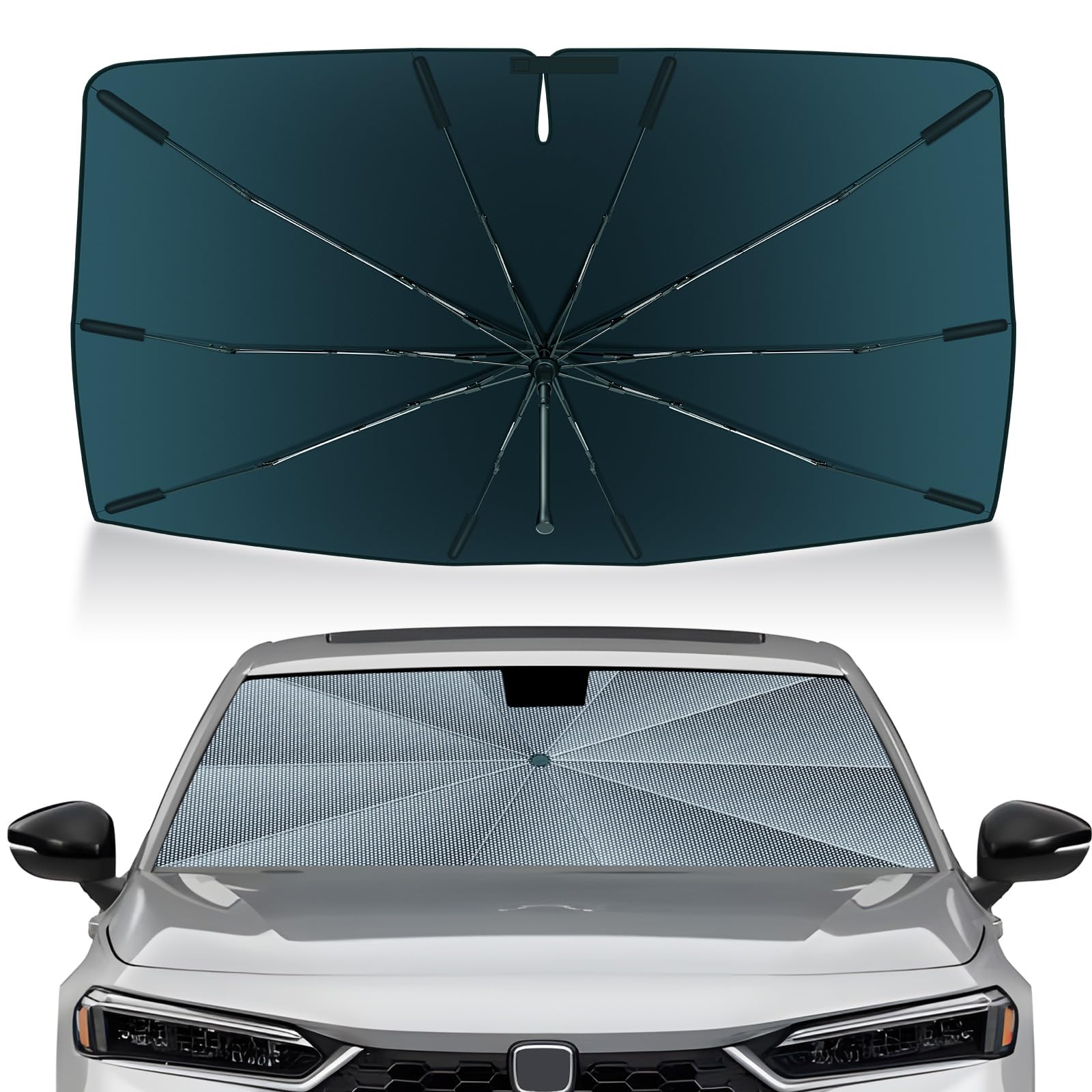 Autorder Windshield Sun Shade Umbrella for 2022-2025 2026 Honda Civic Accessories,Upgraded Ice Crystal Material,Easy Setup Umbrella Sunshade for Car Windshield,100% Sun Blocking