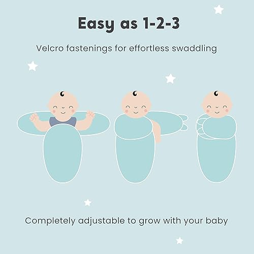 Miniatura 3 de CuddleBug Manta ajustable para envolver bebé manchas y rayas paquete de 3 SM 0-3 meses de edad