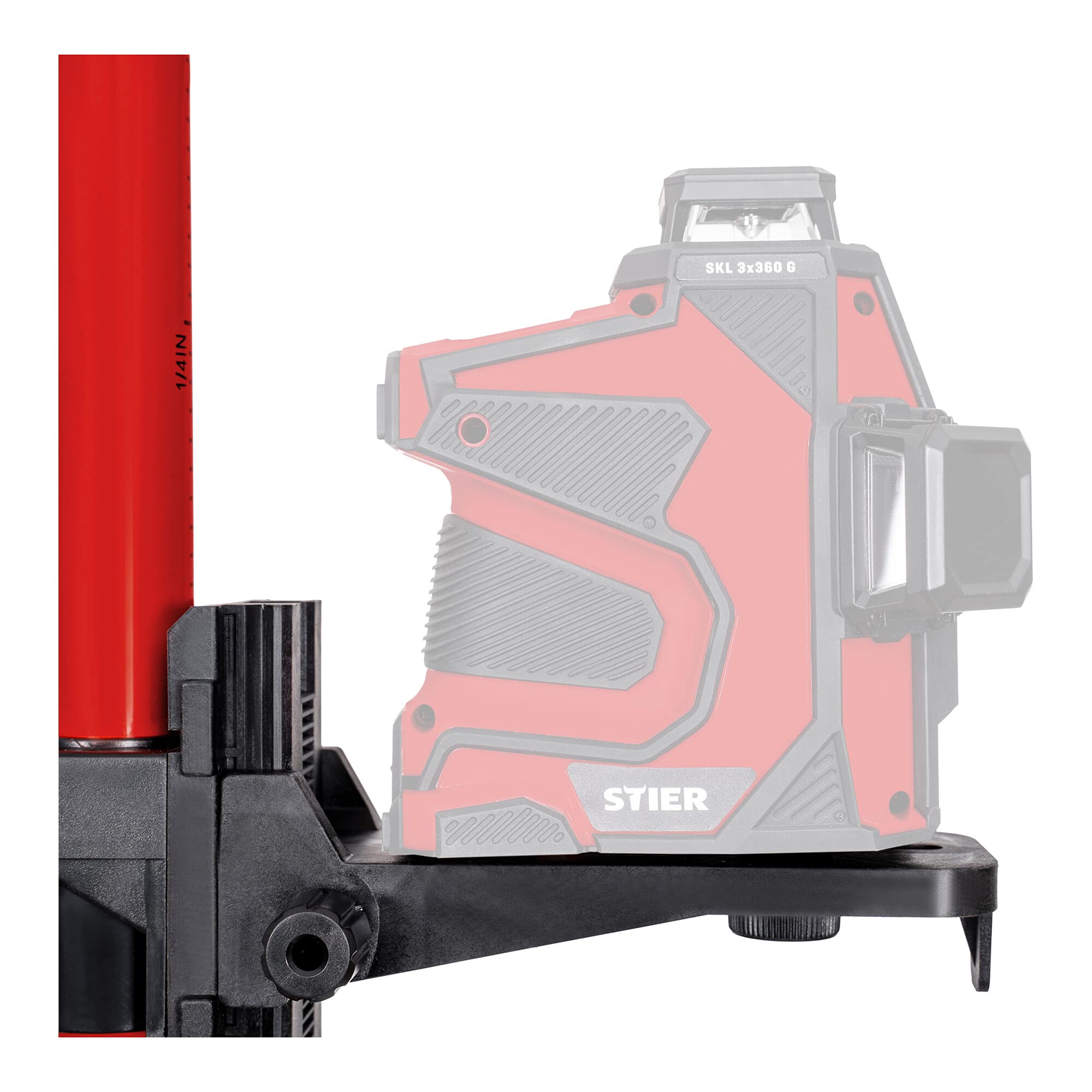 Tige télescopique STIER pour laser à lignes croisées de 360 cm, appareils de mesure laser et accessoires, 20 à 365 cm de hauteur, support télescopique pour les appareils de nivellement, compatible