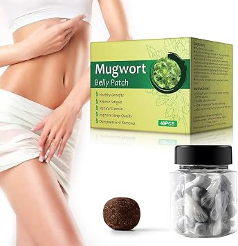 40pc Mugwort Navel Sticker-Natural Wormwood Essence Pills and Belly Sticke, Healthy Moxibustion Belly Sticker,Natural Cleanse Dampness-Evil Removal,Relieve Fatigue,Improve Sleep Quality
