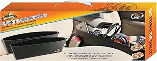 Armor All 2-In-1 Universal Car Seat Organizer, Avoid Driving Distractions, Dual-Side Use, Driver/Passenger Spaces, Easy DIY Installation, Holds Phone, Wallet, Charger, Sunglasses, Pens, etc., 2-Pack