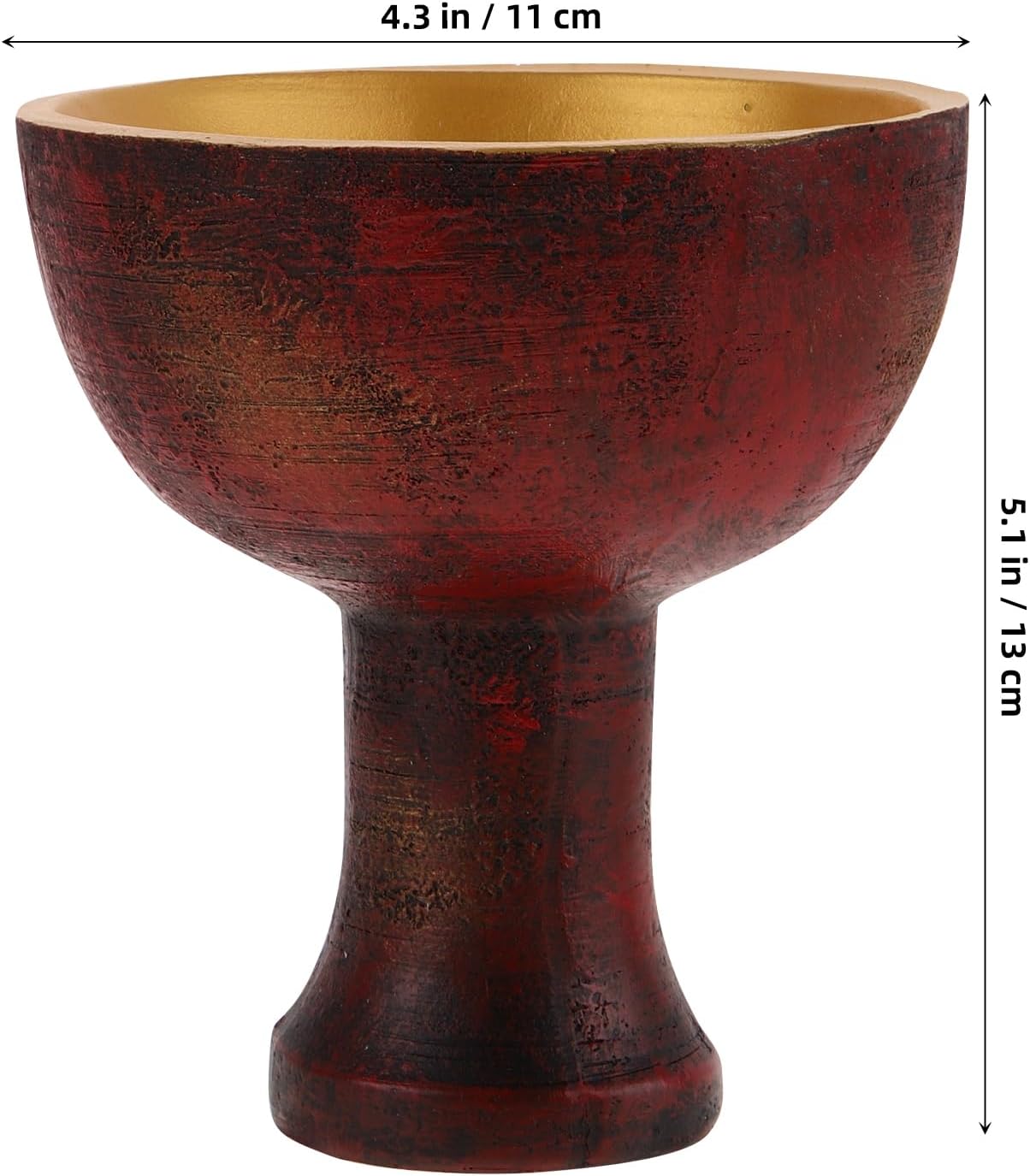 Holy Energy Gathering Resin Chalice Ornament 5.70 Inch Vintage Wine Goblet Religious Sacrifice Tool Home Decor
