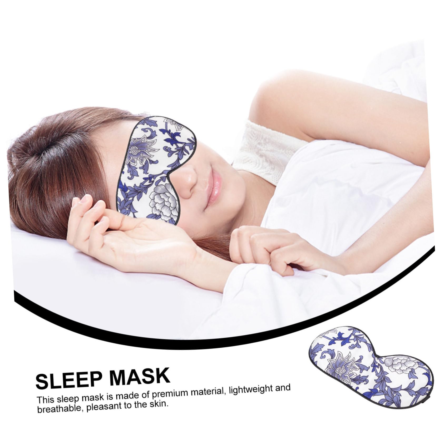 Baluue 4stücke Angenehme Schlafmaske Natürlicher Druckdesign Für Entspannenden Schlaf Lichtblockierend Für Und Meditation Unisex Blau