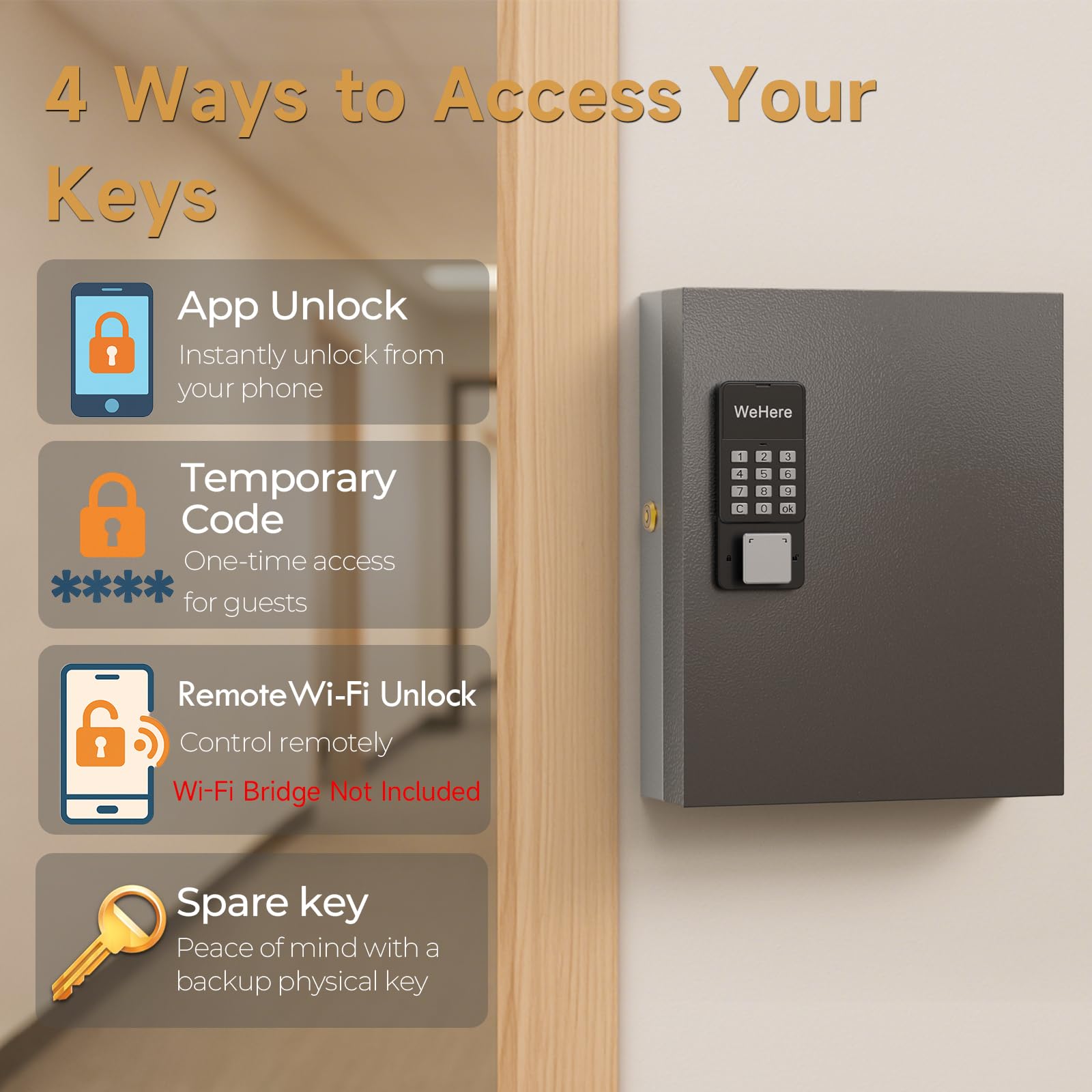 Snapklik.com : DiDiHere 32-Key Smart Key Lock Box (Plus) Wall Mount ...
