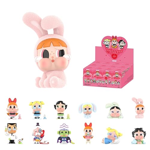 POP MART CRYBABY x Powerpuff Girls Series Figures, 12PCs CRYBABY Blind Box Figures, Random Design Action Figures Collectible Toys Home Decorations, Holiday Birthday Gifts for Girls and Boys, Whole Set