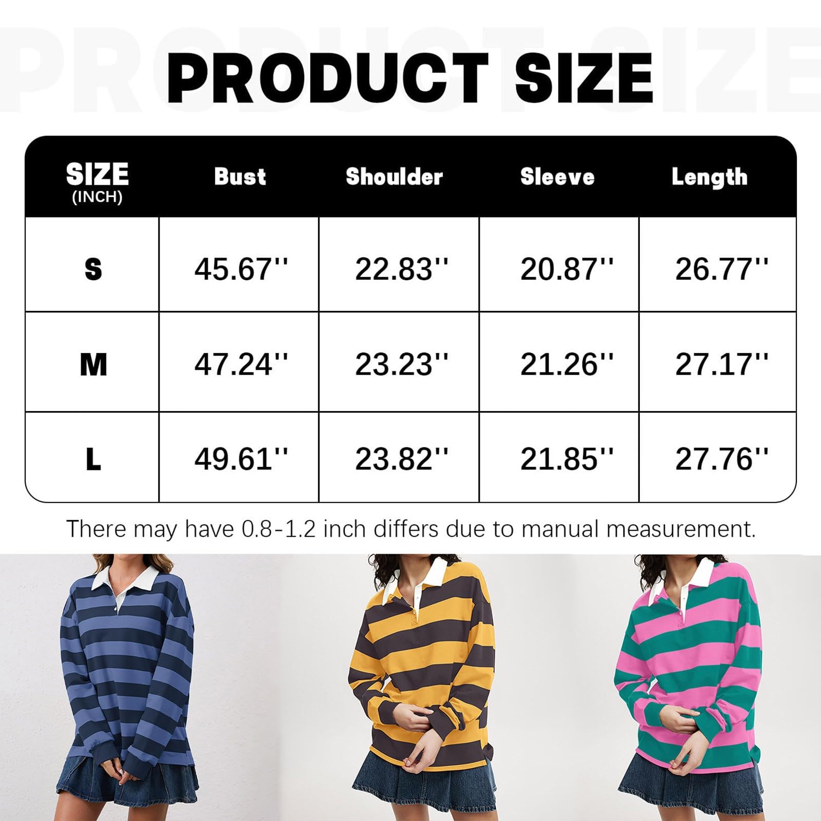T Shirt Manche Longue Femme Long Sleeve Rugby Collared Pullover Tops Loose Fit Chemisier Tee Chemise Mousseline Coton Vert Lot Tshirt Col V Blouse Brillante Ladies Sparkly Christmas Haut