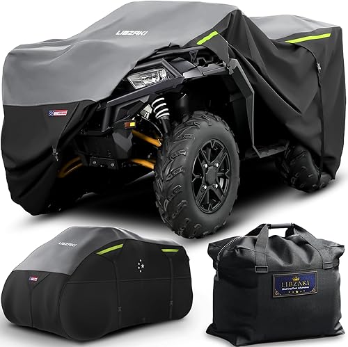 Miniatura 13 de 600D ATV Cover - Waterproof Heavy Duty Trailerable Quad Cover - All Season Weather Proof Outdoor UV Protection for Polaris, Kawasaki, Yamaha, Black