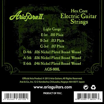 Aria 2 A1410 Set of Electric Guitar Strings 010 046