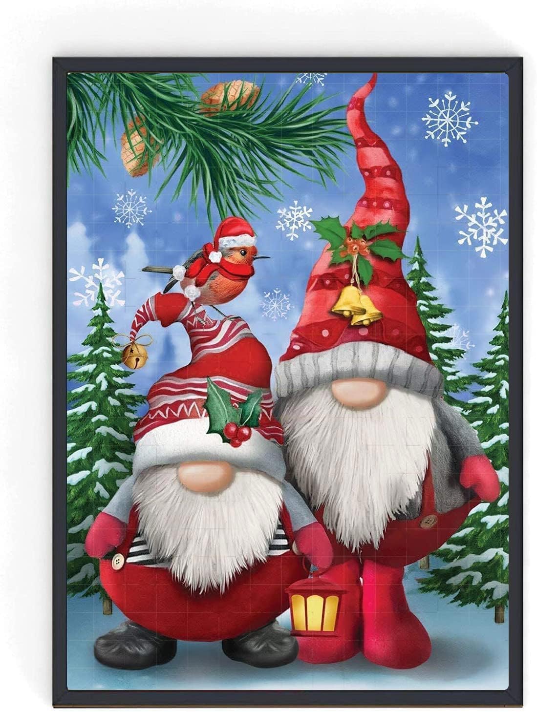 Christmas Gnome Crosss Stitch Kits,Stamped Cross Stitch Embroidery Kits 11CT Counted Easy Pattern Needlepoint Kits for Adults Beginners,Arts and Crafts Embroidery Kits for Home Decor