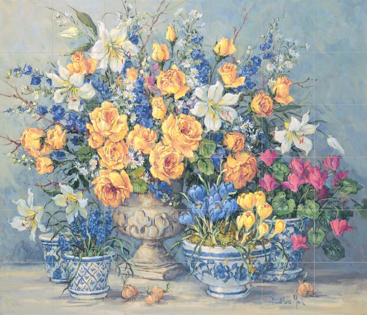 Ceramic Backsplash Tile Mural Floral Flower Kitchen/Bathroom - from Gabrielles - Barbara Mock