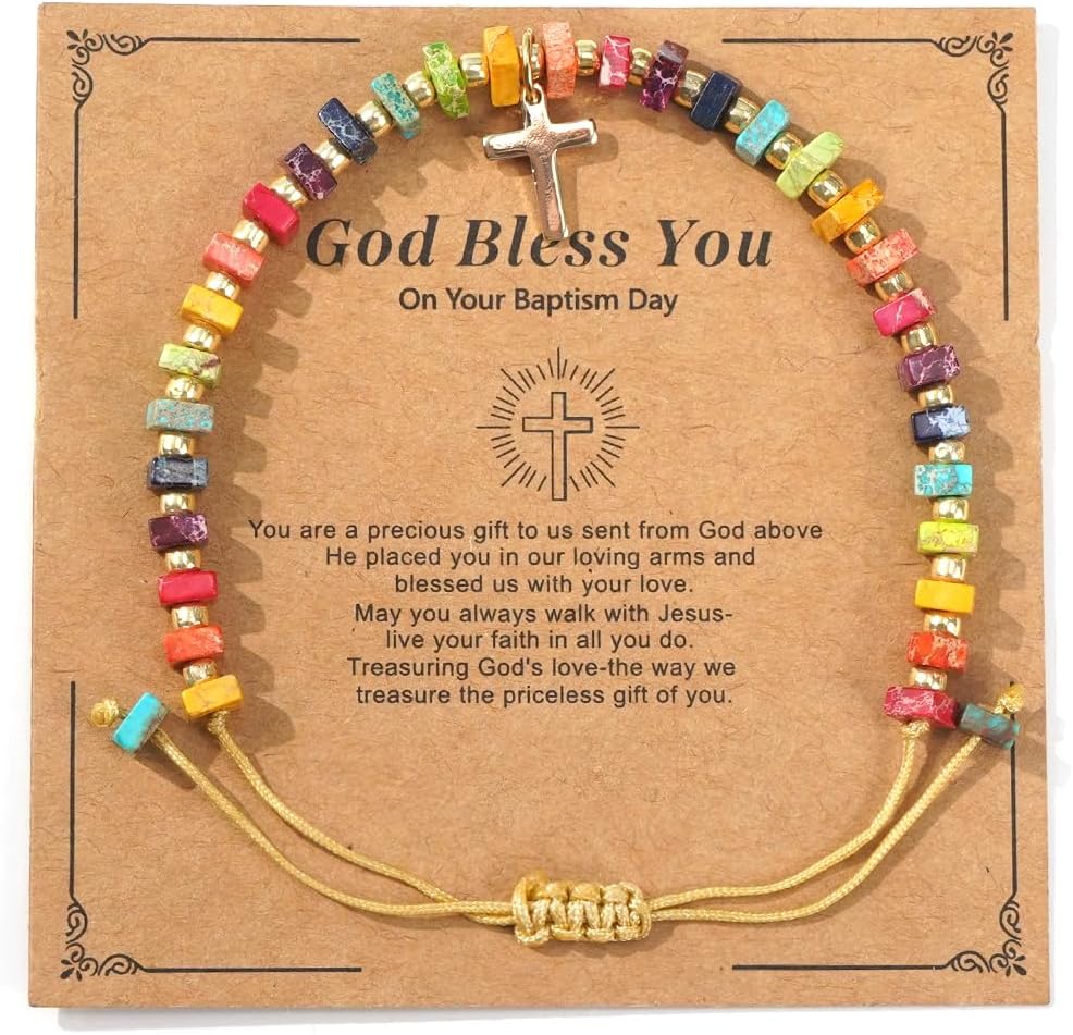 Handmade Cross Colorful 7 Charkra Beaded String Protection Bracelets for Women, Good Luck Rope Bracelet Friendship Holiday Summer Jewelry Gift.