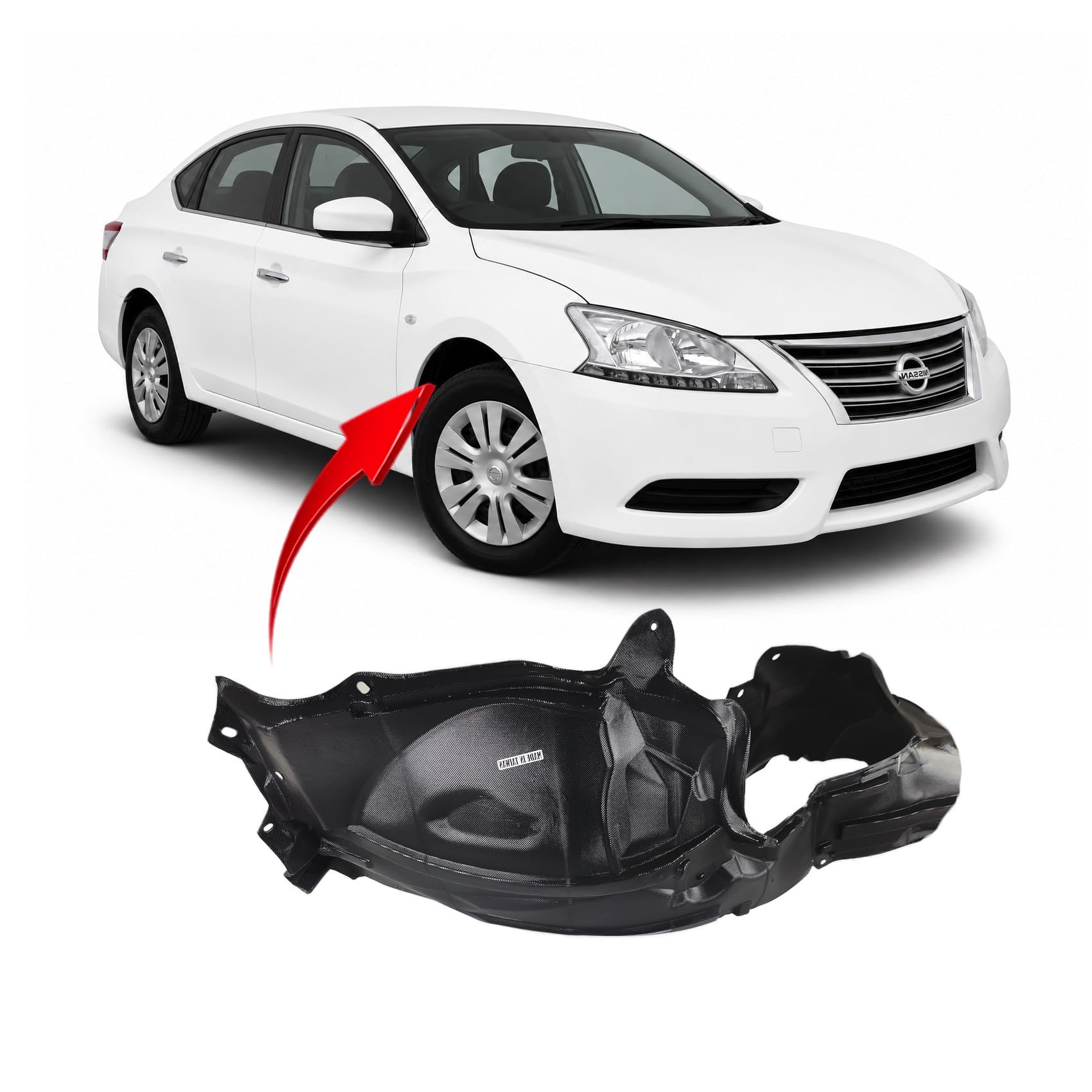 FitParts Compatible with Nissan Sentra 2013–2019 Front Right Fender Liner