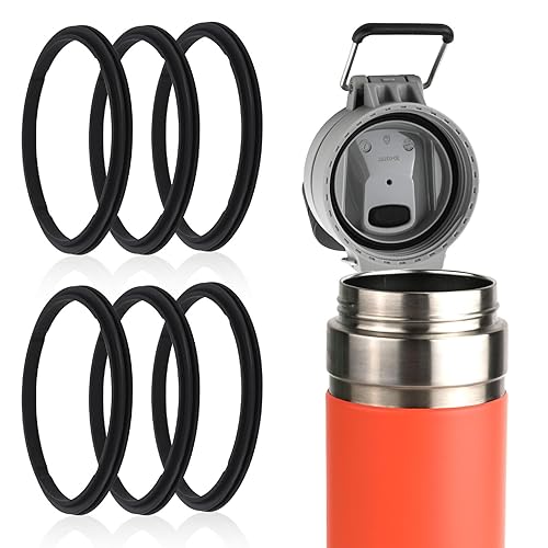 Miniatura 1 de 6 juntas de tapa de botella de agua, junta de silicona para botella de agua, junta de repuesto para botella de agua de 24 onzas, 36 onzas, repuesto