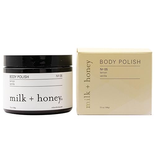 milk + honey Exfoliante corporal No. 5  Esmalte natural de sal marina y azúcar con coco, limón y vainilla  Exfoliante suave para pieles sensibles,