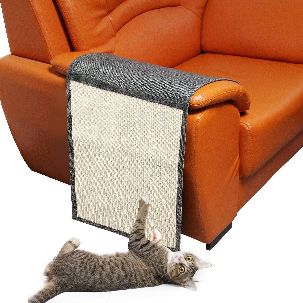 Cat Scratch Mat Sofa Protector, Natural Sisal Couch Protector for Cats, Cat Scratcher Sofa Cover to Prevent Furniture Scratch, Cat Couch Protector Guards Pet Scratch Protector