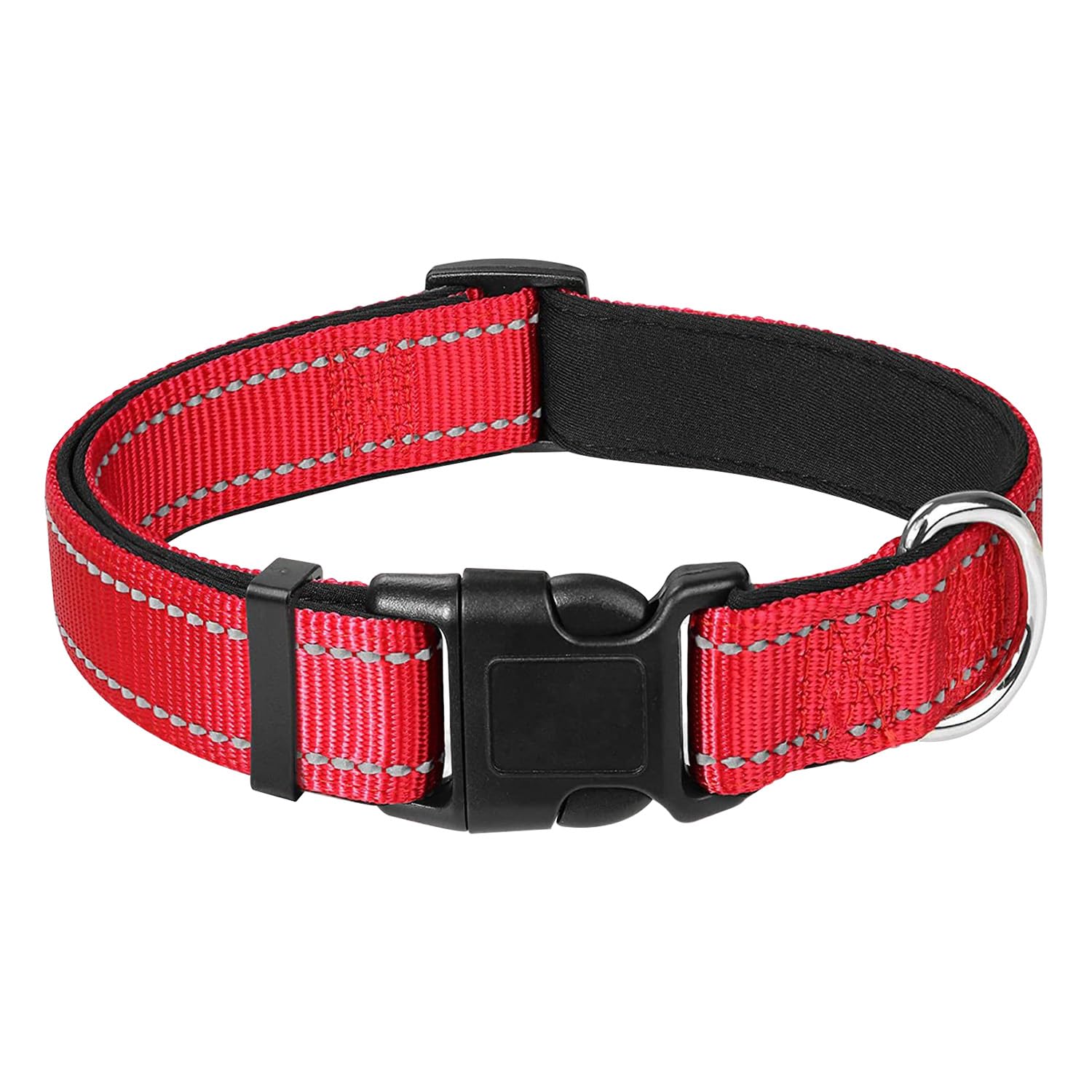 Reflective Nylon Dog Collars, Adjustable Classic Dog Collar, Dog Collar, Collar, Black Buckle Reflective Collar