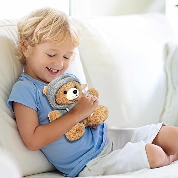 Osacoe Big Hugs Teddy Bear Stuffed Animal with Gift Box Removable Hoodie for Comfort and Love, for Kids, Women & Men in Tough Time, Get Well Soon Gifts Basket with Beautiful Gift Greeting Card