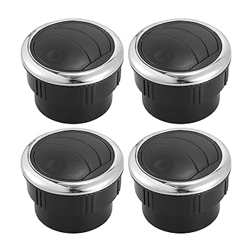 X AUTOHAUX 4pcs 70mm Air Conditioning Deflector Outlet Side Roof Round Air Vent Ventilation Outlet for Car RV Bus Black Silver Tone