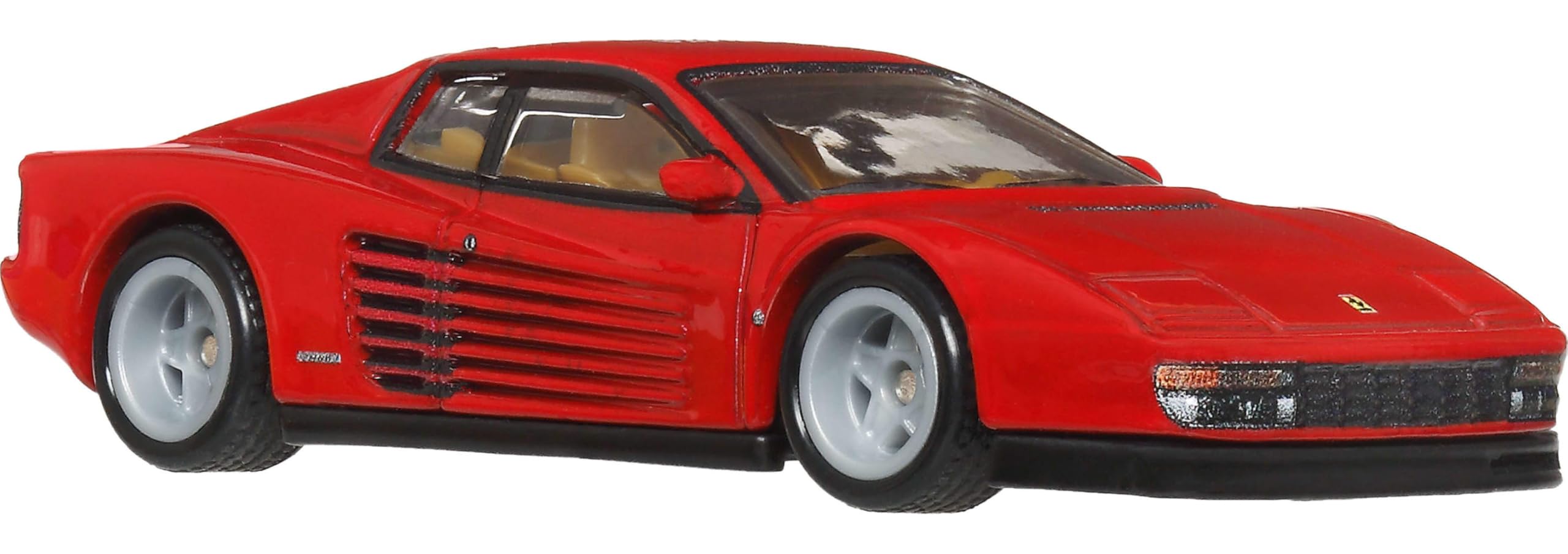 Hot Wheels Testarossa, Coche de Juguete Premium a Escala 1:64, con neumáticos Real Riders y Carrocería y Chasis Metal/Metal, JKF00