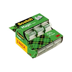 Scotch Magic Tape 3 Dispensered Rolls Numerous Applications Invisible Clear Tape Engineered for Repairing 3 4 x 300