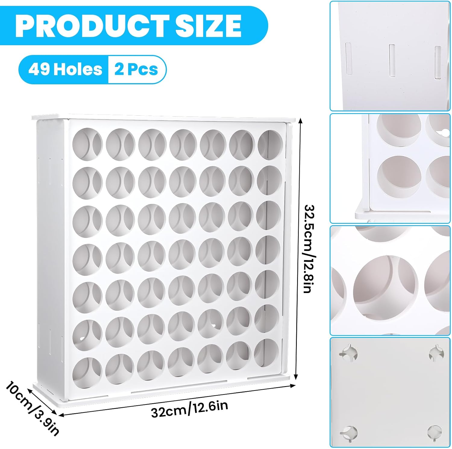 2 Pack Paint Organizer, 49 Holes Acrylic Paint Organizer, Craft Storage and Apple Barrel Vertical Storage, for 2oz Craft Paints