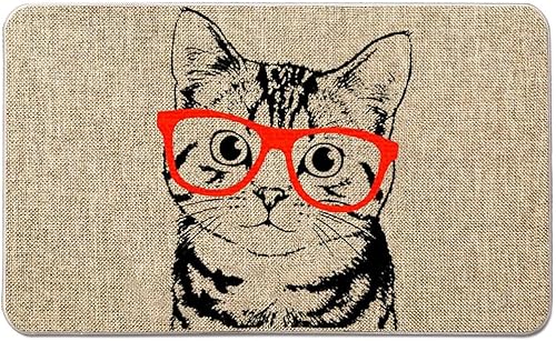 Tapetes de bienvenida para puerta delantera, felpudos de gato, divertidos felpudos de animales, tapete de entrada de goma antideslizante para