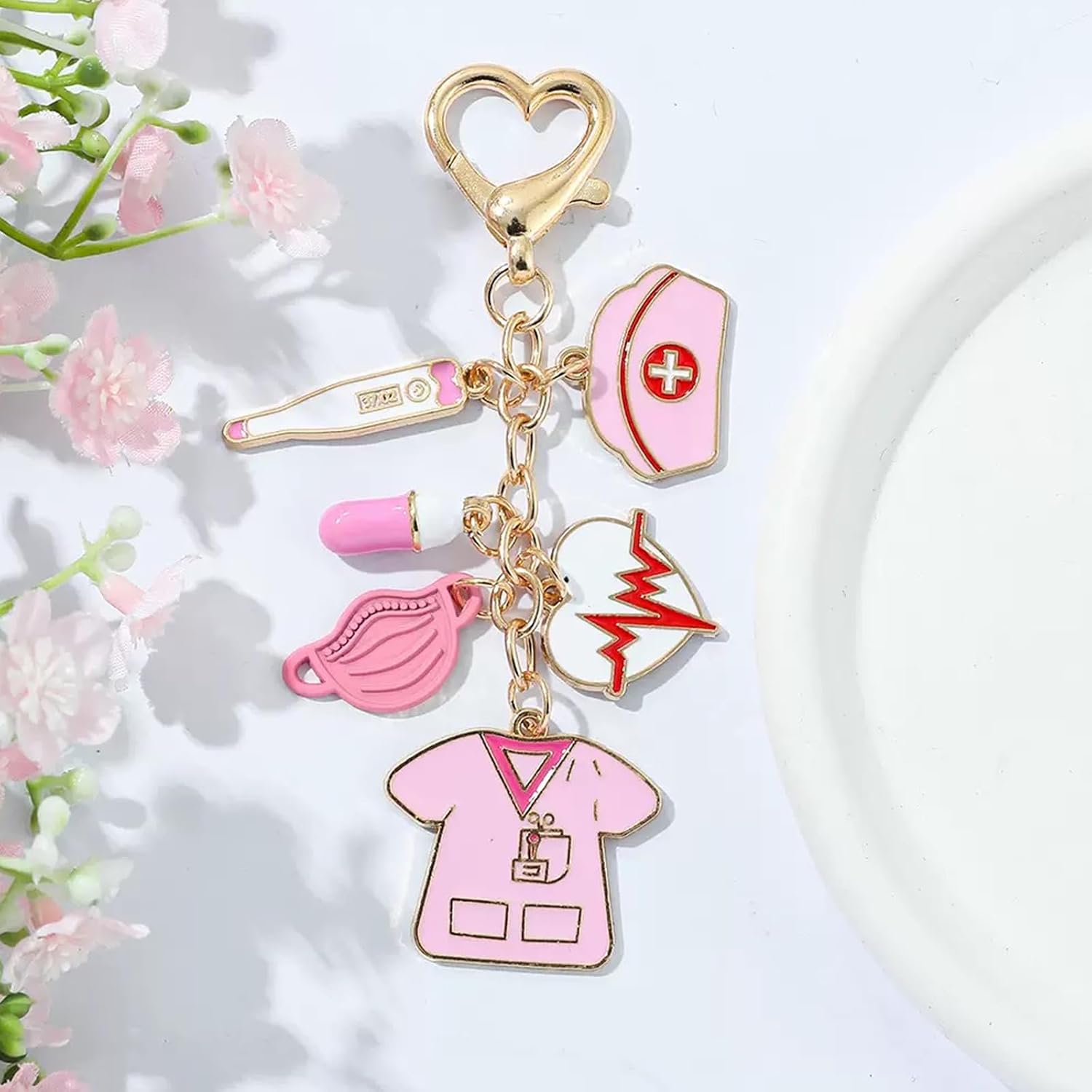 Nurse Keychain Accessories Charm for Bogg Bag，Compatible Purse Handbag，Nurse Week Graduation Gift for Nursing Students