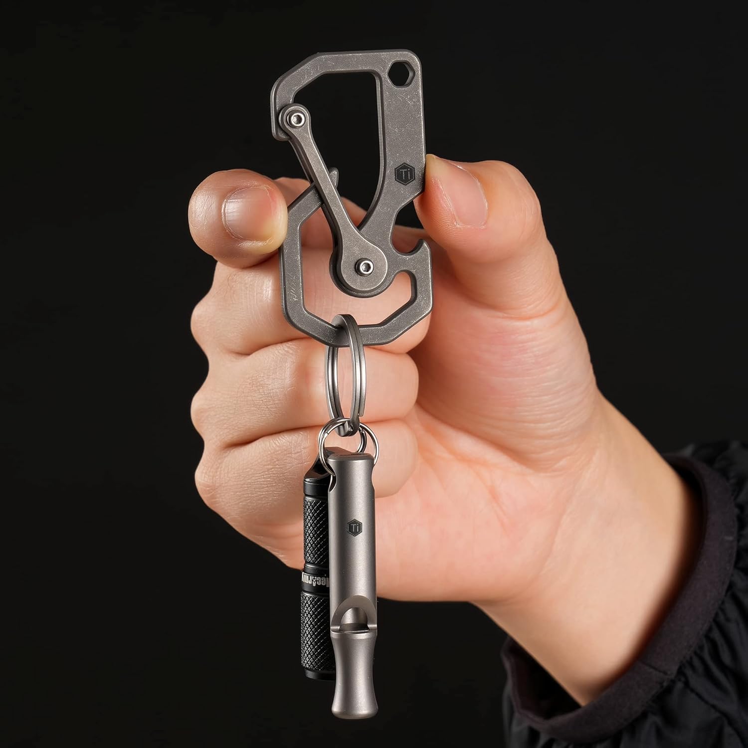 KeyUnity Titanium Carabiner Keychain Tool, 3 Functions in 1 Multitool for Everyday Carry (KU06) - Image 4