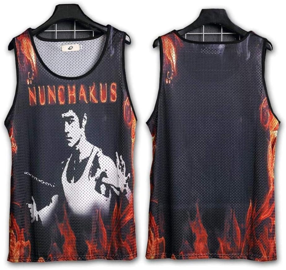 HAOLIN Men's Basketball T-Shirt Fashion/James,Curry, Jersey Ice Mesh Sport Vest Tops Printed Quick Drying Vest,E4-M