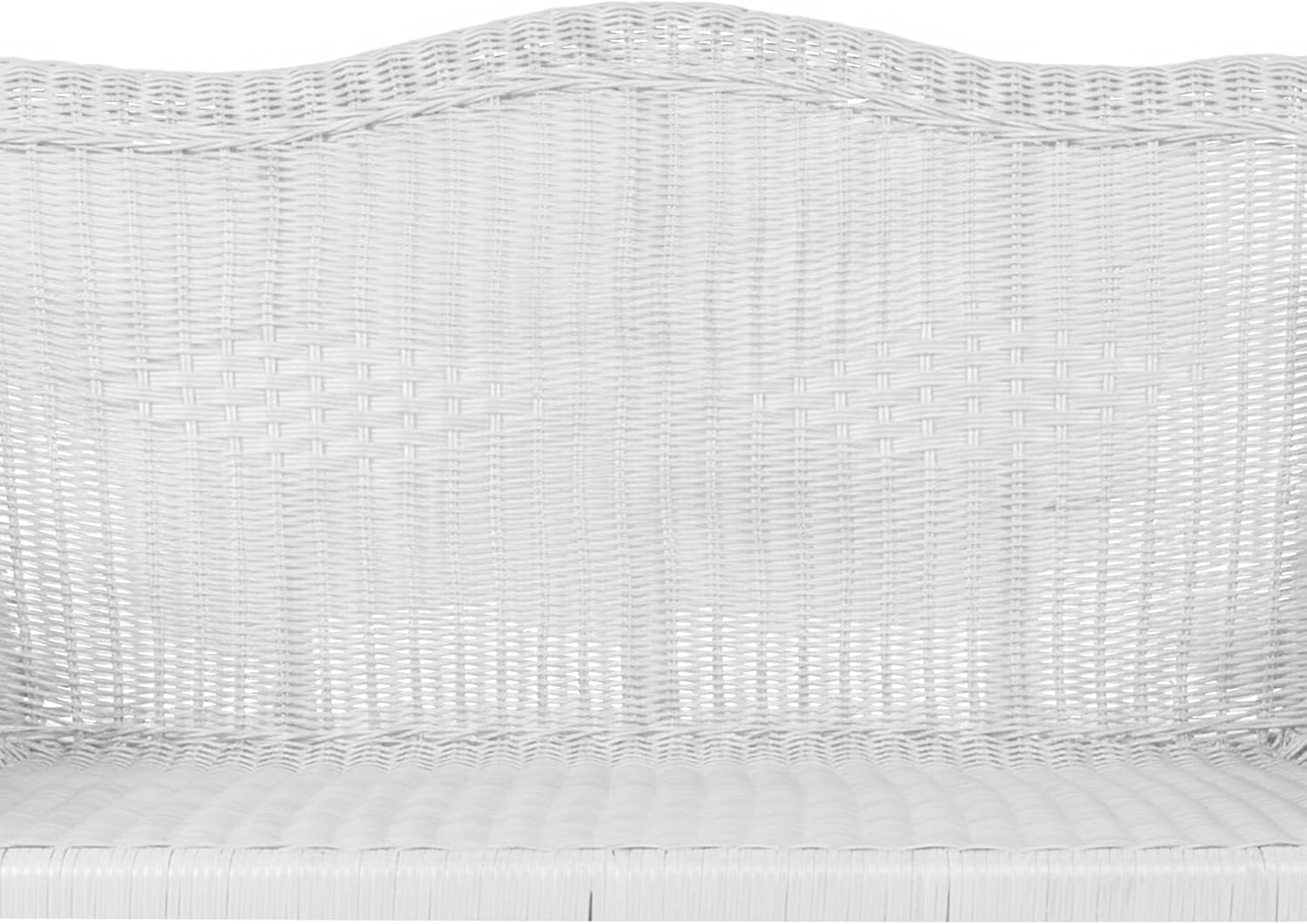 Hand Woven Resin Wicker Hanging Porch Swing with Chain - White