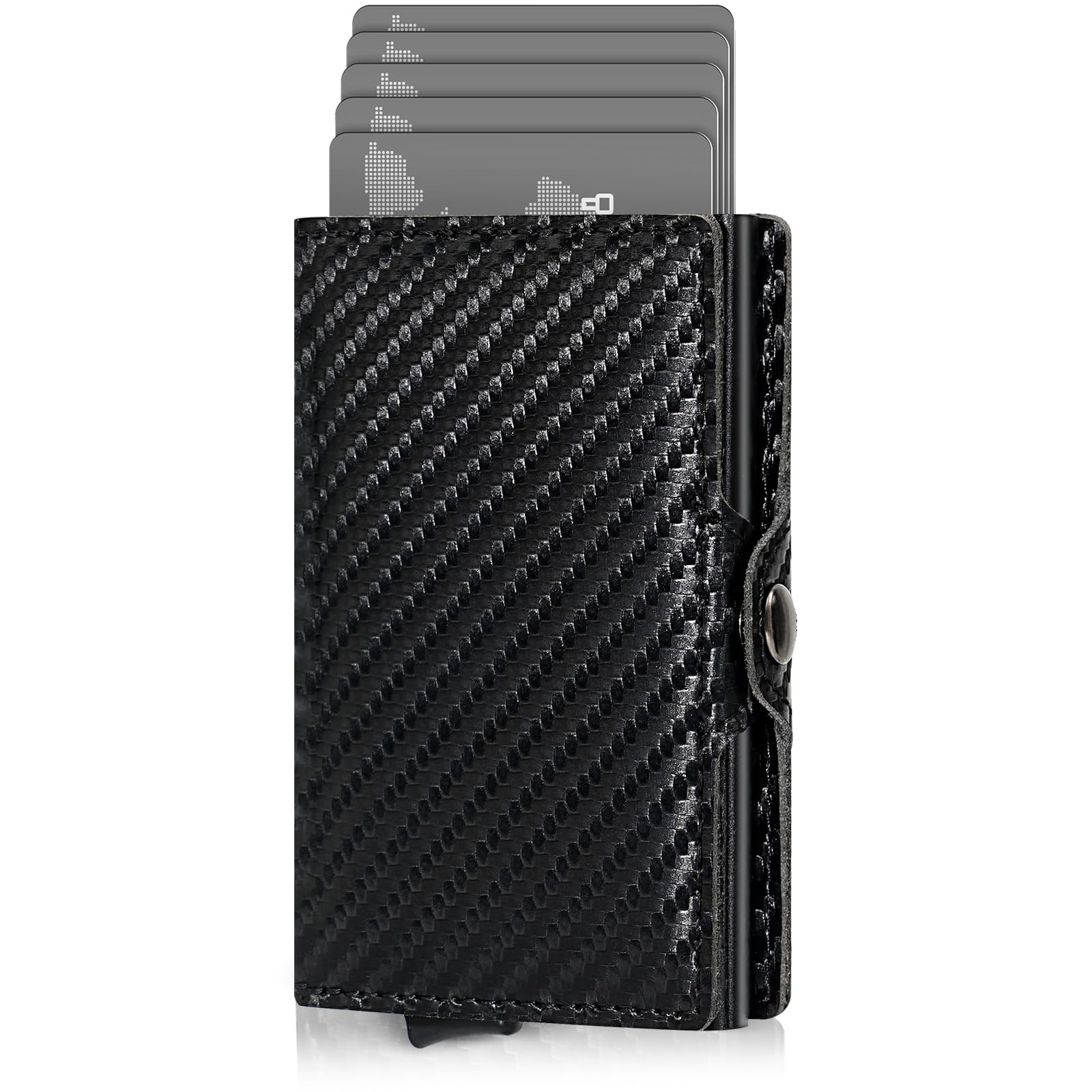 AISIR Wallet, Slim Wallet, Geldbörse Herren, Mini Geldbeutel Herren und Damen mit RFID, schwarz