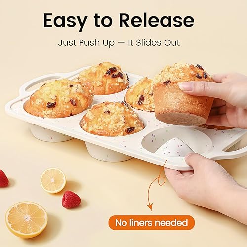Miniatura 3 de Molde para magdalenas  12 tazas de silicona antiadherente de grado alimenticio para magdalenas, tartas, sin BPA y apto para lavavajillas, tamaño