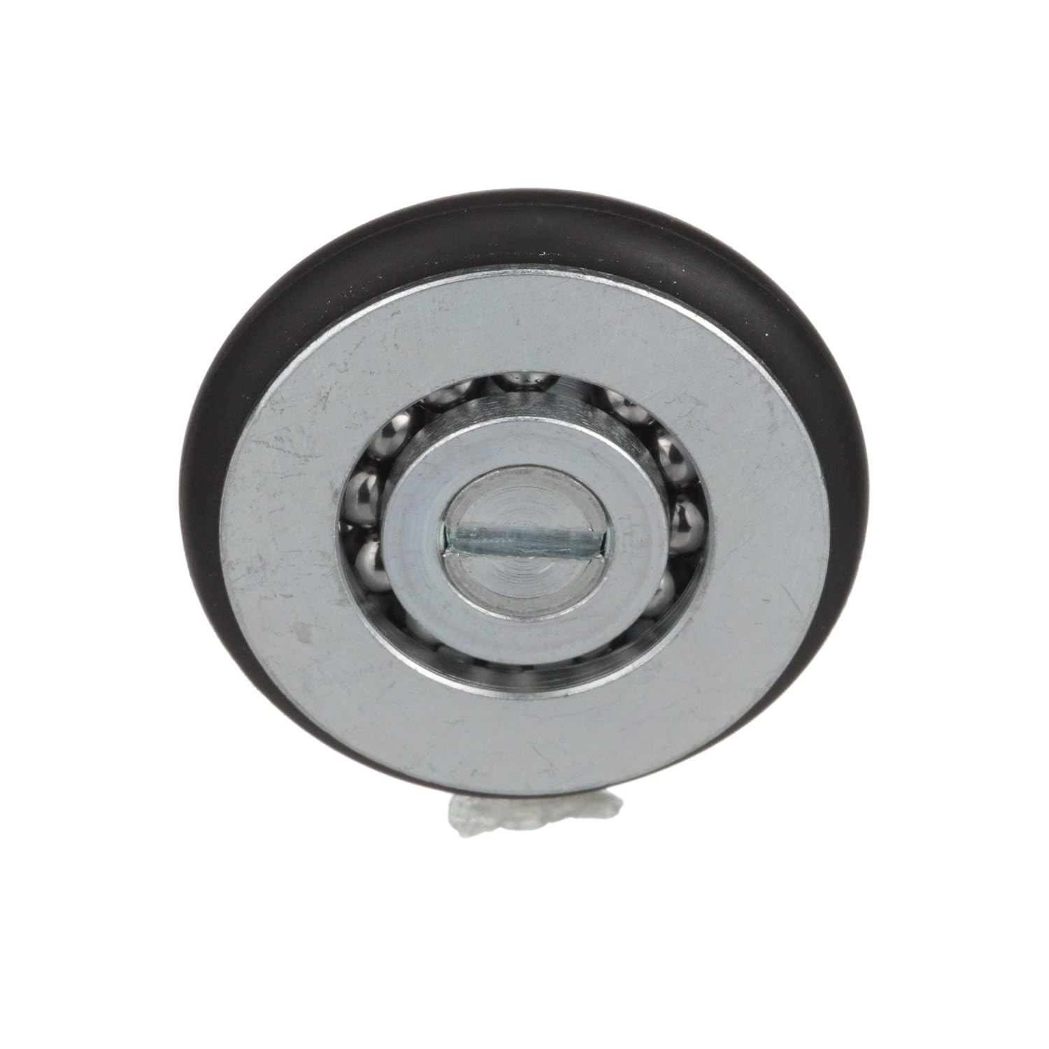 Durable 1-5/16" OD Rubber Tired Steel Concave Ball Bearing Roller with 1/4-20 x 3/4" L Flat Head Screw Stud
