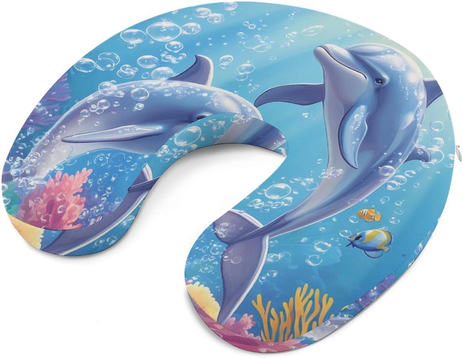 Clownfish Dolphins Bubble Coral Memory Foam Pillows U Shaped Travel Neck Pillow