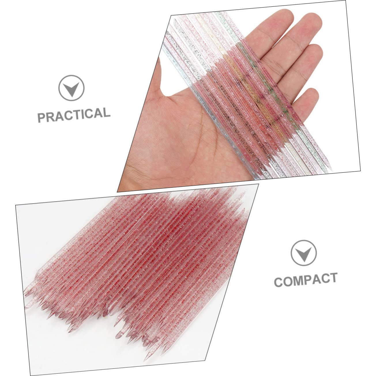 400pcs Nail Art Tools Long Cuticle Dotting Sticks for Manicure Multi- Lightweight Nail Cleaning Supplies